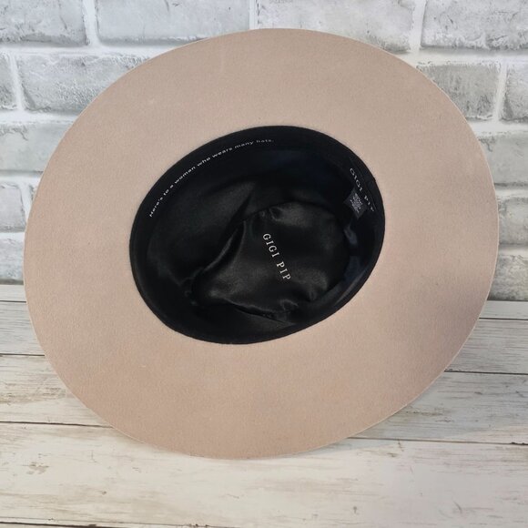 Gigi Pip Australian Wool Fedora Hat Womens 57 S/M Classic Quiet Luxury Confident - Picture 9 of 9